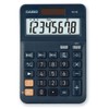 Casio Tischrechner MS-8E, 8-stellig, Währungsumrechnung, Gummifüße, Schnellkorrekturtaste, Solar-/Batteriebetrieb, silber