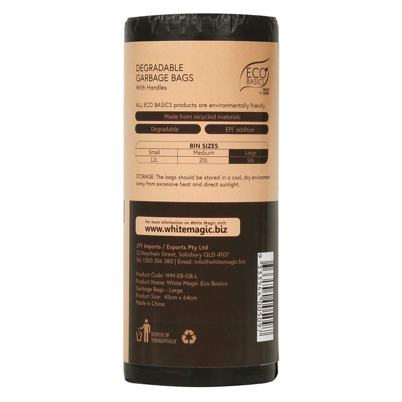 White Magic Recycled Garbage Bag 20 Pieces Pack, Large