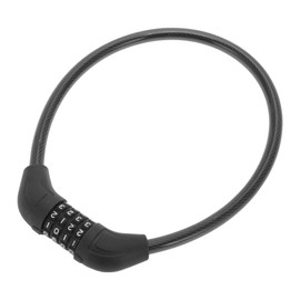 BULLSPANN 60 cm Universal Security Bicycle Lock, Rustproof Bicycle Cable Lock with 4-Digit Combination Code for Road Bike, Mountain Bike, Electric Bicycle, Black