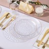 DaYammi 175PCS Clear Gold Plastic Dinnerware Set, Plastic Plates Disposable