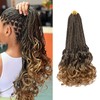 EFFGOCO Short French Curl Braiding Hair 14 Inch Pre Looped