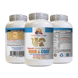 Dry Skin Care for Cats - Pets Hair and Coat Boost - for Dogs and Cats - Supports Healthy Skin Hair Nails - cat Diet Treat - 1 Bottle (60 Tablets)