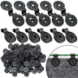 Shade Cloth Clips Plastic Sunshade Clips 60 Pcs Round Plastic Black Clips Sunshade Net Fixing Clip for Garden Netting, Sun Shade Net, Shade Fabric Accessories