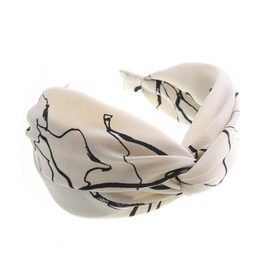 Vingtaine HK-203-WH- Simple Pattern Cross, Turban-style Headband, Casual, Turban Style, Adult Casual