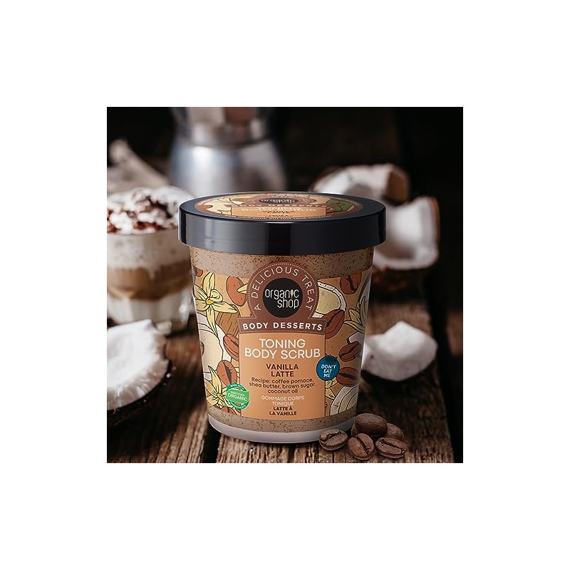 Organic Shop Body Desserts Toning Body Scrub Vanilla Latte, 450