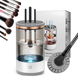 Makeup Brush Cleaner Machine, Upgraded Portable Electric Makeup Brush Cleaner Machine, Automatic Cosmetic Brush Cleaner for Quick & Efficient Cleaning, Suitable for All Brush Sizes (black)