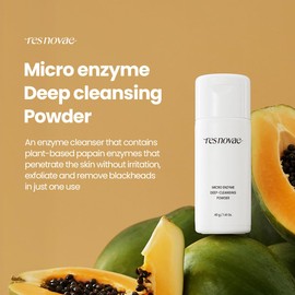 res novae Micro enzyme deep cleansing powder 15g, slightly acid, papaya enzyme gently cleanse pore & exfoliate, remove blackhead, bumpy skin, for glass skin