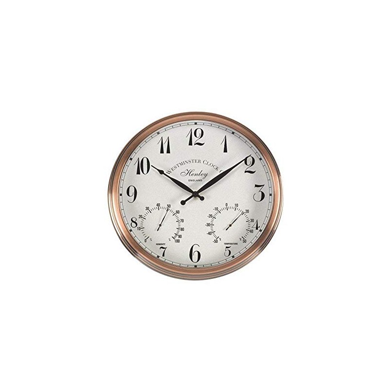 Outside In Henley Wall Clock & Thermometer 12"
