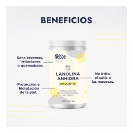 Lanolina Pura Cosmetica Grado Alimenticio, ideal durante la lactancia y el embarazo, Hebbe Cosmetics & Ludika 1 kg