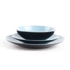 HomeVss Colors Life Dinnerware Set，Outside Shinny Black + Inside Matte