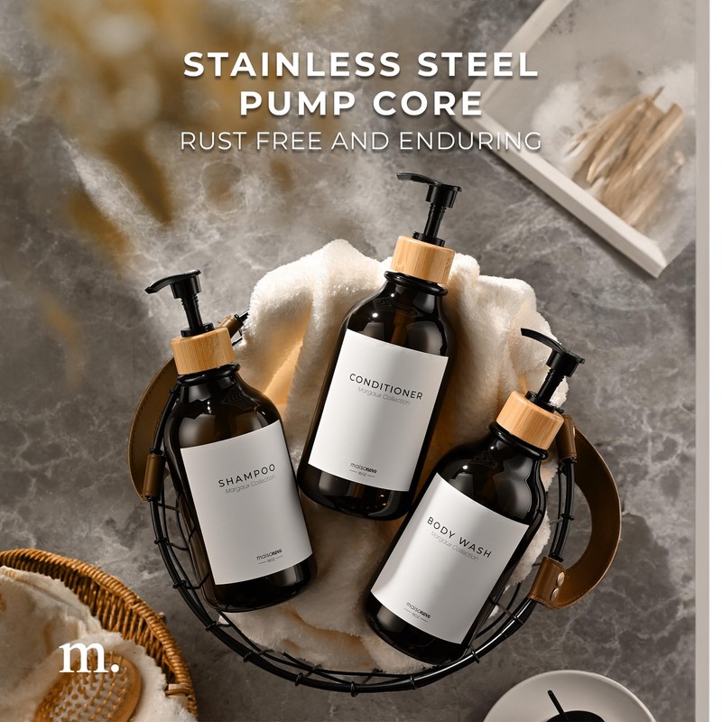 MaisoNovo Refillable Shampoo and Conditioner Bottles | 16.9 fl oz