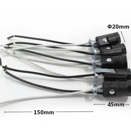 EFINEHOME 5 Pack Candelabra Socket, Black Keyless Phenolic Candelabra Base Lamp Holder Light Socket, UL Listed E12 Lamp Socket Replacement (Keyless and Wire)