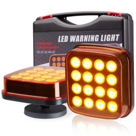 inhtgeas Magnetic Strobe Lights - Wireless Strobe Hazard Light Kit for Trucks Rechargeable Magnetic Flashing Beacon Lights for Vehicles & Trailers (Amber)