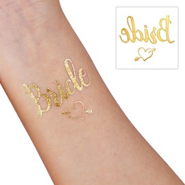 Konsait Hen Party Tattoos, 14 Team Bride Temporary Tattoos and 2 Bridal Tattoos Hen Party Accessories for Hen Night Couple Decorations Supplies