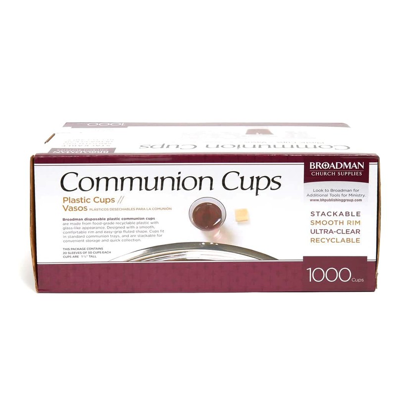 BROADMAN CHURCH SUPPLIES Plastic, Disposable, Recyclable Communion Cups, 1000 Count