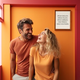 Speak English-Dress Italian-Kiss French h - Inspirational Wall Art, Modern Motivational Wall Art For Living Room Decor Aesthetic, Dorm Decor, Home Decor, Office Decor, Bedroom Decor, Unframed - 8x10