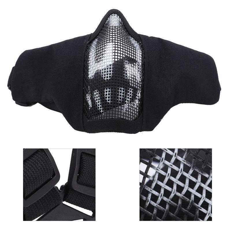 Outdoor Half Face Breathable Steel Mesh Face Cover Military for