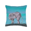 Ali Cat Originals Shy Elephant Throw Pillow, 16x16, Multicolor