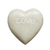 Creative Co-Op Soapstone Heart Decoration Engraved Love,White