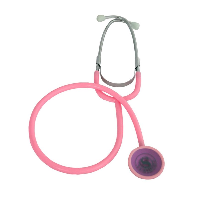 Flat Head Stethoscope Pink with Aluminium Light Purple