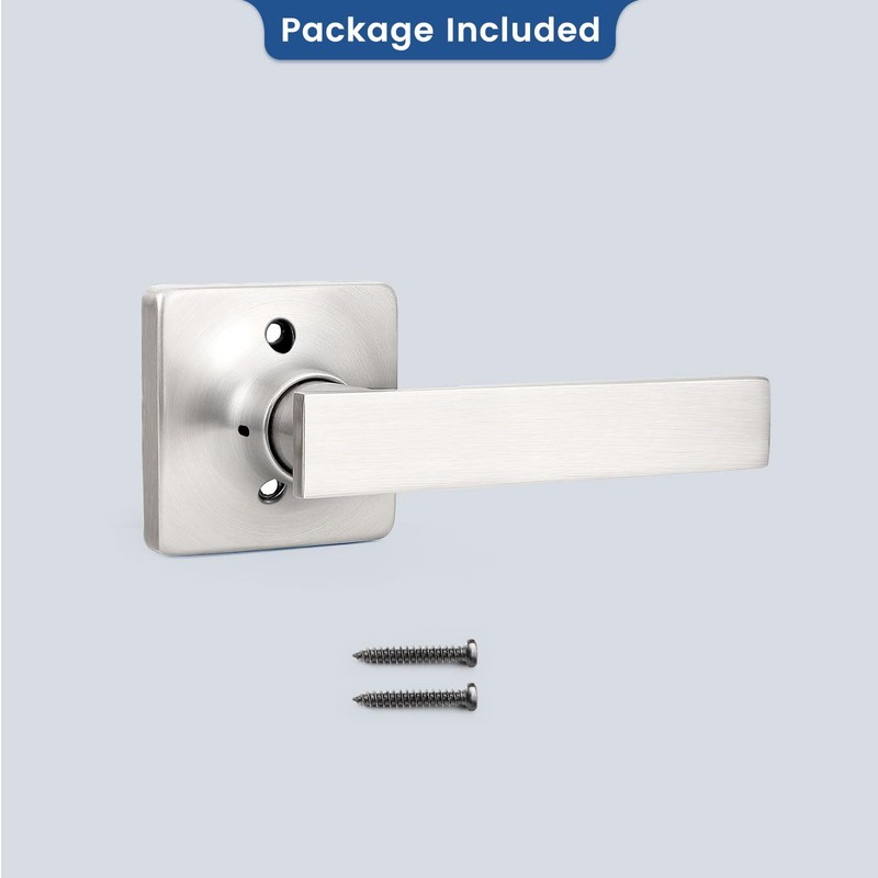 GOBEKOR 2 Pack Brushed Nickel Dummy Door Handle Interior,Reversible Half