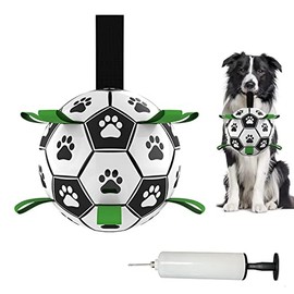 Juguetes para Perros Balón de Fútbol con Correas, Juguetes Interactivos para Perros de la Copa Mundial de Tira y Afloja, Regalos de Cumpleaños para Cachorros