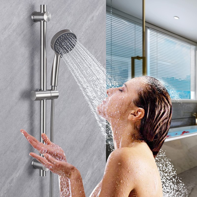 BANGPU Shower Slide Bar with Handheld Shower Head Combo 5-Function
