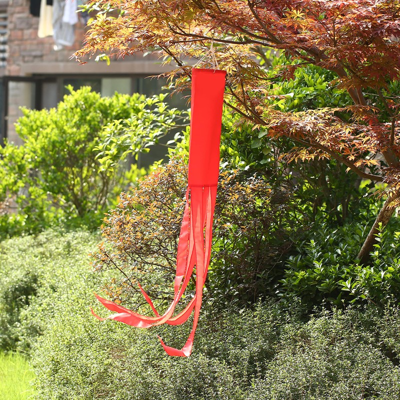 MSFHHA Red Flag WindSock Solid Color 2 Pack Stripes Wind