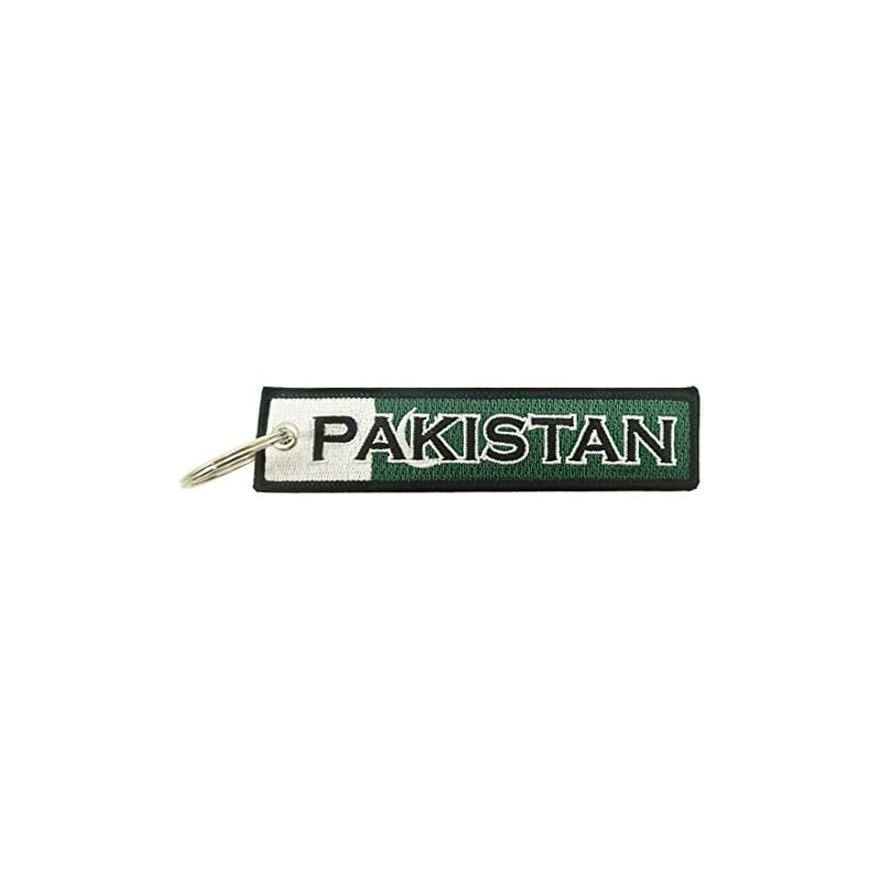 Llavero de la bandera de Pakistán, 100% bordado