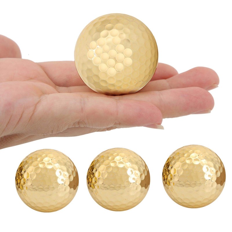 SALUTUYA 4 Piece Golden Golf Ball