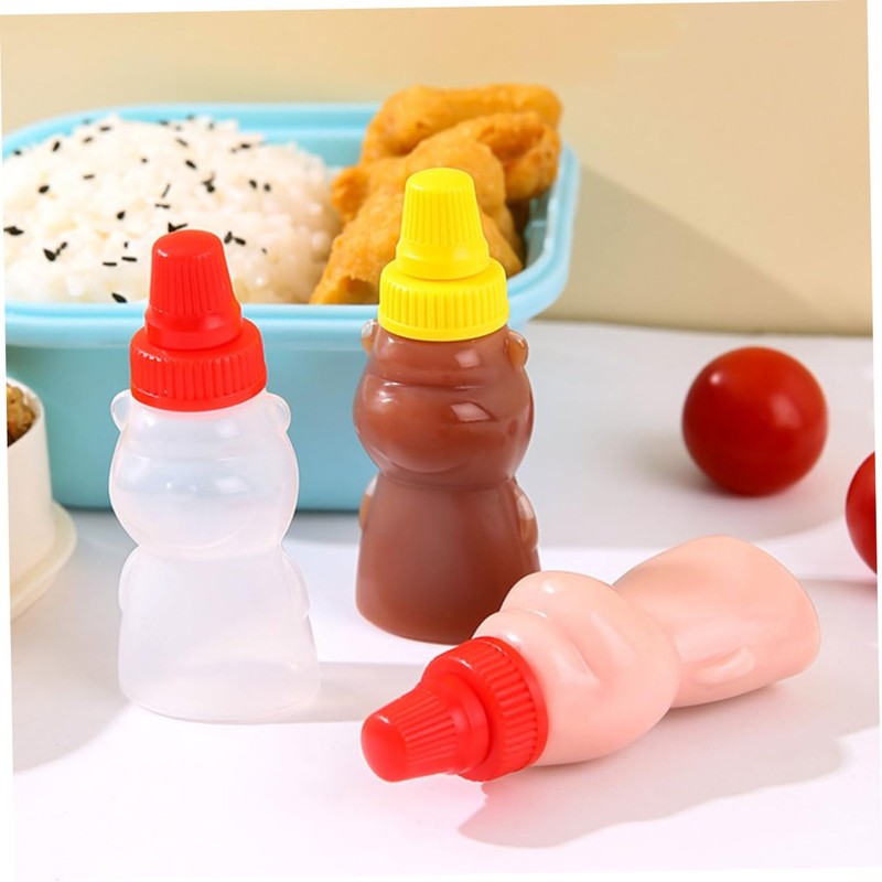 iplusmile 8Pcs Mini Bear Sauce Bottle Cute Condiment Containers for
