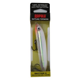 Rapala Skitter V Hard Bait Lure, Freshwater, Size 10, 4"" Length, Topwater Depth, Glass Ghost, Package of 1, SKV10GGH