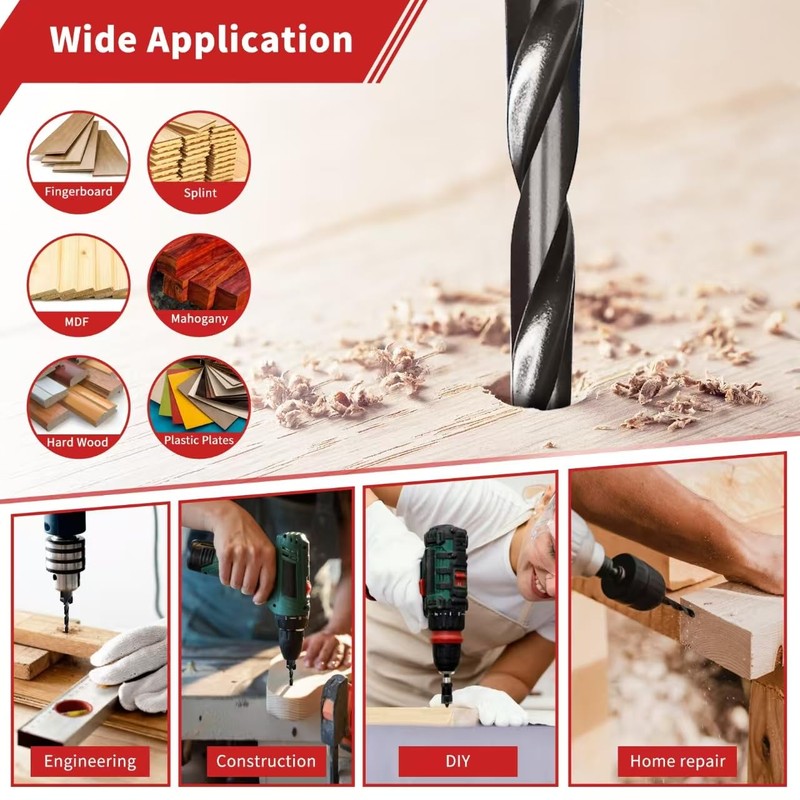 Countersink Drill Bits, 15 PCS Adjustable Tapered HSS Drill Bit