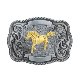 Wester Fashion - Hebilla de cinturón con nudo celta clásico para hombres y mujeres, Caballo 01-q, Large