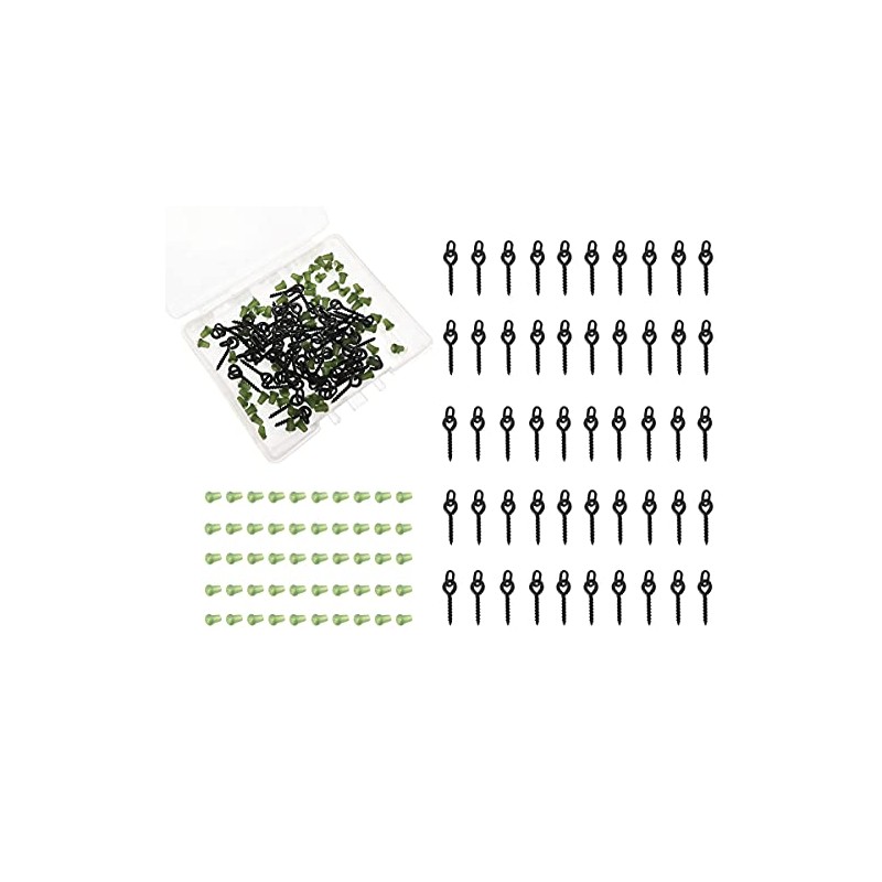 Fishing Bait Screws Hook Stops: 100pcs/box Carp Fishing Accessories Kit