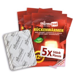 Thermopad THERMOPAD Rückenwärmer – DAS ORIGINAL: 5 x Wärmepads für 12 Stunden Wärme I Sofort einsatzbereite Pads I Extra warme Wärmekissen-Pads, auch geeignet als Nackenwärmer, Schulterwärmer & Nierenwärmer