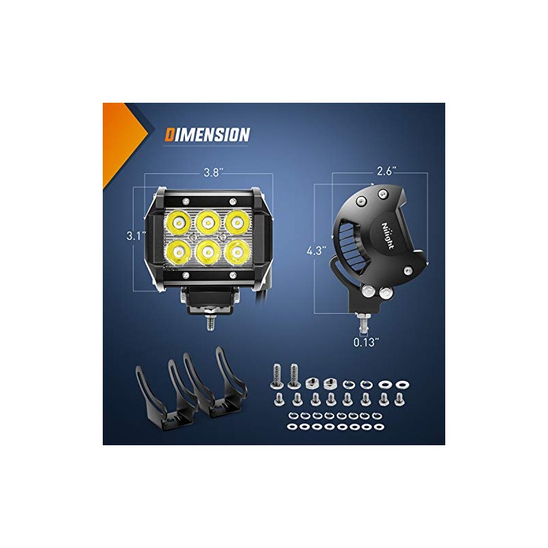 Nilight - Luces LED Spot Driving, Jeep SUV, 2 piezas