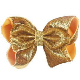 HIFANMM Winter Christmas Hair Clip for Women Girls, Gold Glitter Bow Hair Clips Accessories Candy Color Hairpins Cute Bowknot Alligator Hair Barrettes Winter Xmas New Year Party Decor Supplies