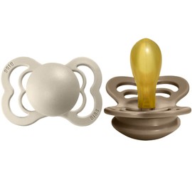 BIBS Pacifiers - Supreme Collection | BPA-Free Baby Pacifier | Made in Denmark | Set of 2 Vanilla Color Premium Soothers | Size 6-18 Months
