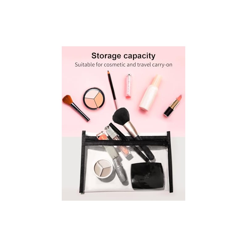 3 Pack Clear Makeup Bags - Organize Your Essentials in