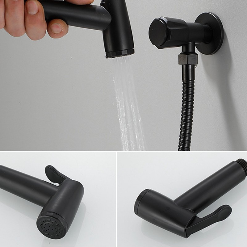 G1/2 Bidet Sprayer Handheld Black Alloy Toilet High Pressure Sprayer