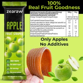 ZEARAW Healthy Fruit Snacks for Adults and Kids – 30 Fruit Leather with Dried Apple, Apple-Strawberry, Pear-Mango – Vegan Low-Carb Variety Pack Strips for Kids – Sugar Free Bars