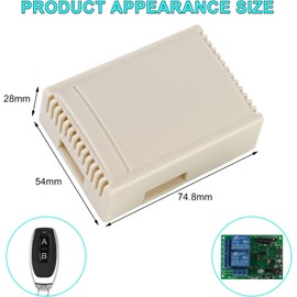 433 MHz FR Wireless Remote Control Switch Wireless 2 Channels: AC 220 V 230 V 240 V Wireless Relay Receiver with 3 Transmitters Radio Control, RF Relay Module Switch Transmitter for Garage Door