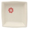 Hasamiyama 24256 Nishiyama Flower Square Plate, S, Red
