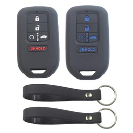 kcpros 2 fundas protectoras de silicona de goma con 5 botones para llave inteligente sin llave con llavero compatible con Honda Accord Civic 2018 2019 2020 2021 Insight CR-V Pilot Passport 2022
