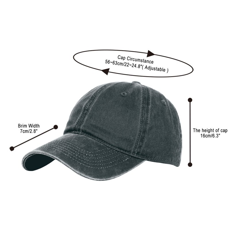 Glamorstar Classic Unisex Baseball Cap Adjustable Washed Dyed Cotton Ball
