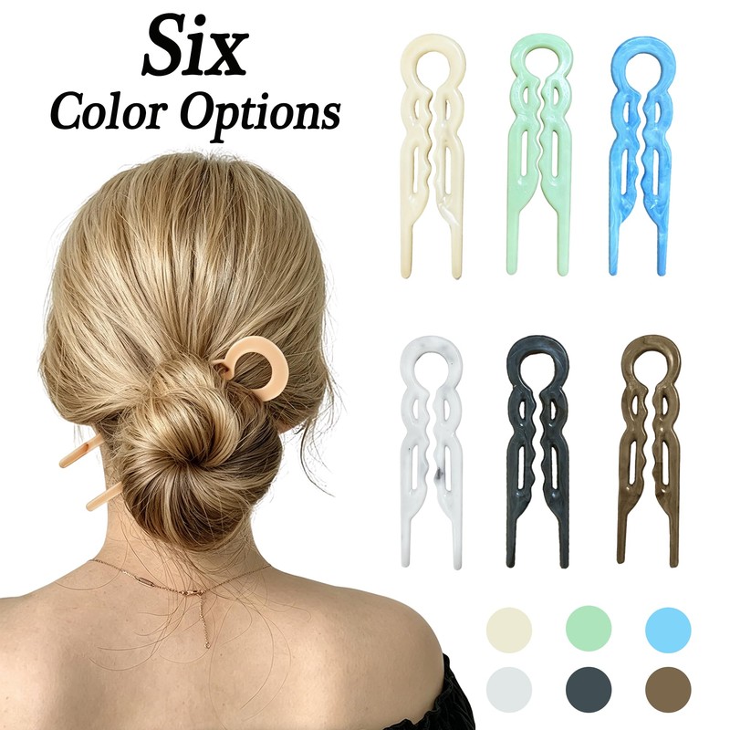 French U-Shaped Hair Pins - Double-Layer Wavy Lock Hair Clips(6pcs)