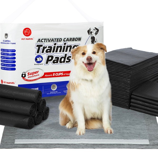 Pettycare Charcoal Puppy Pads X-Large 28"x34", Leak-Proof Odor Control Thicken