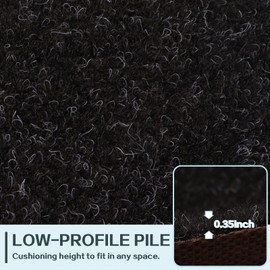 Heyroll Custom Size Hallway Runner Rug, Backed Non-Slip Waterproof Runner Rugs, Washable Outdoor Indoor Carpet Runner Rug for Floor, Entryway, Kitchen, Laundry, Balcony, Garage 2' x 14', Black