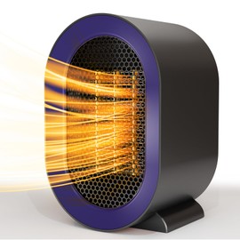 Space heater,Portable PTC Ceramic Space Heater for Indoor Use,Quiet Desk Heater for Office,Energy-Saving Bathroom Heater,Tipping and Overheating Protection,Suitable for Office,Bedroom (Frosted Gray)